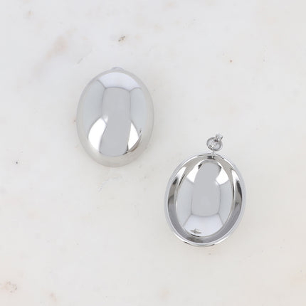 Boucles puces - pièce ovale creuse lisse et miroir