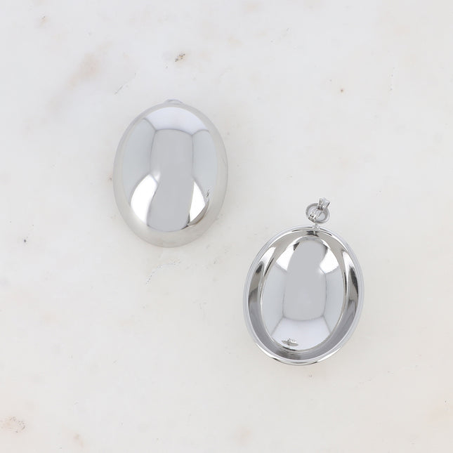 Boucles puces - pièce ovale creuse lisse et miroir