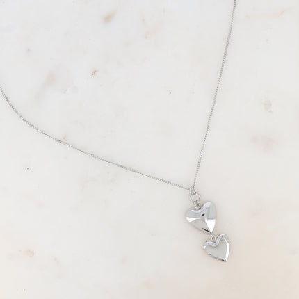 Collier - pendentif double coeur