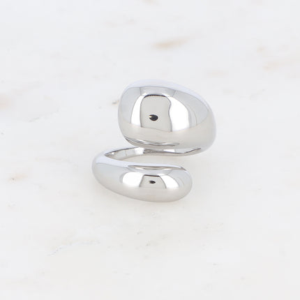 Bague ouverte - 2 formes bombées