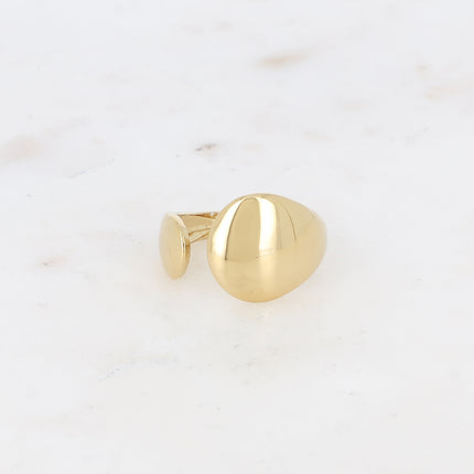 Bague ouverte - 2 formes arrondies, plates et lisses
