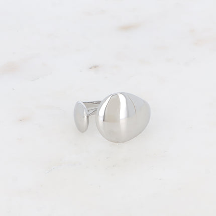 Bague ouverte - 2 formes arrondies, plates et lisses