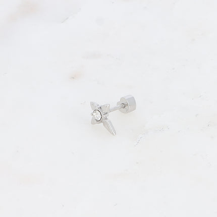 Piercing - croix avec cristal