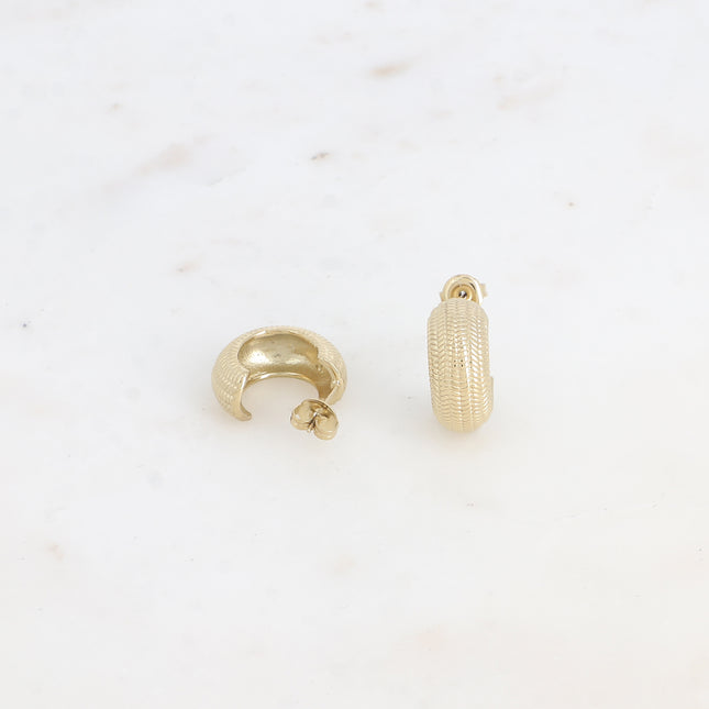 Hoop earrings - 19mm grid and ribbed mesh effect