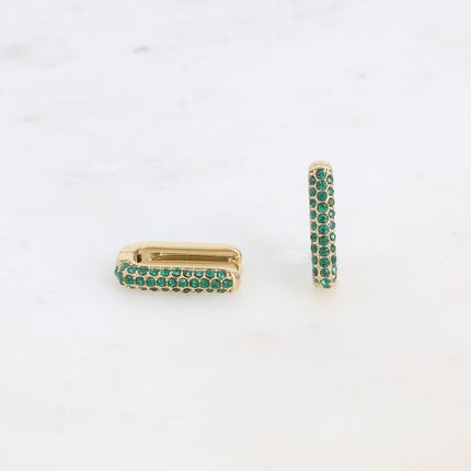Créoles - anneau rectangulaire avec oxydes de zirconium