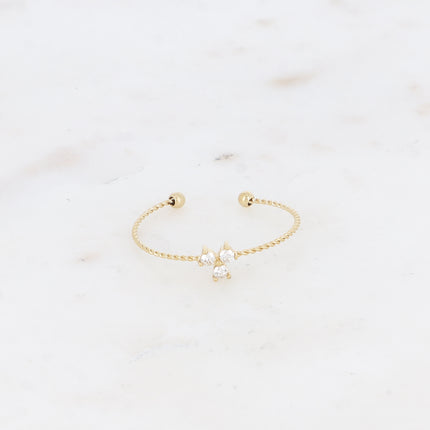 Thin ring - 3 crystals