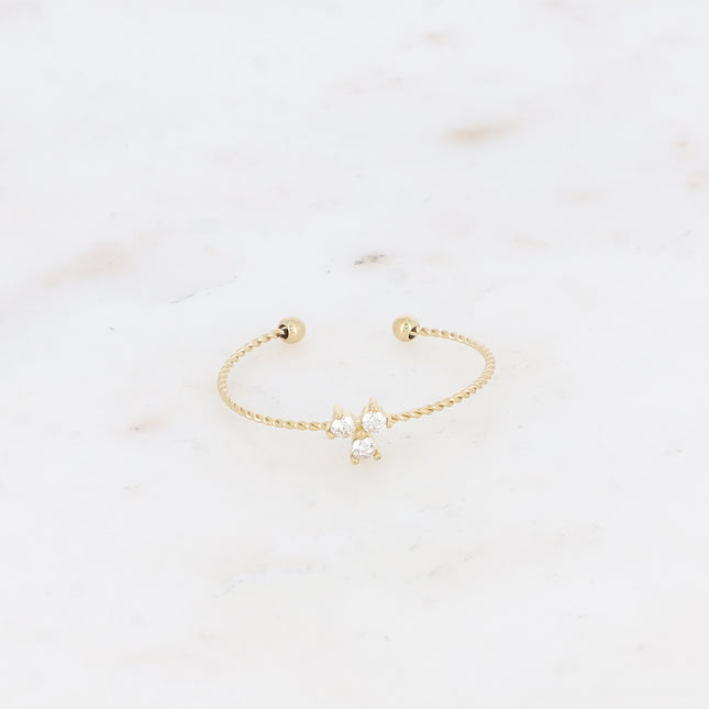 Bague fine - 3 cristaux