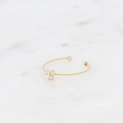 Thin ring - 3 crystals