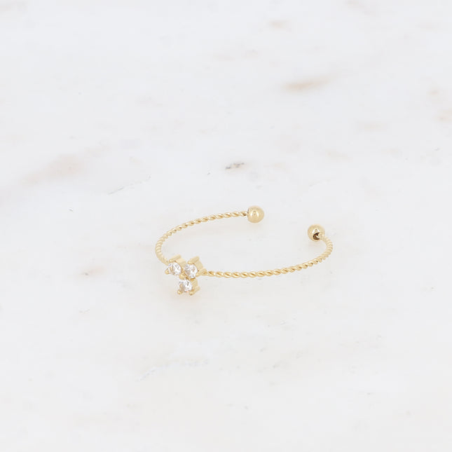 Bague fine - 3 cristaux