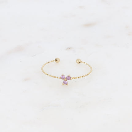 Thin ring - 3 crystals