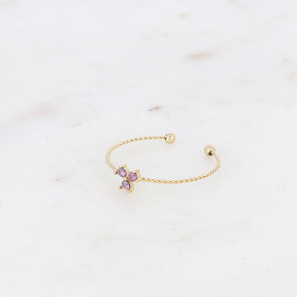 Thin ring - 3 crystals