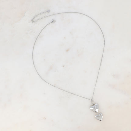 Collier - pendentif double coeur