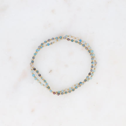 Lot de 2 bracelets élastiques - pierres naturelles