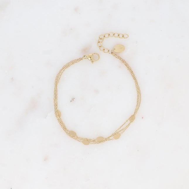 Bracelet 3 rangs - pampilles ovales
