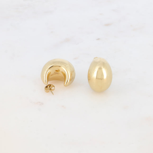 Creole earrings - crescent moon 20mm