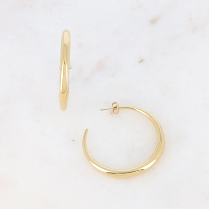 Creole earrings - crescent moon 45mm