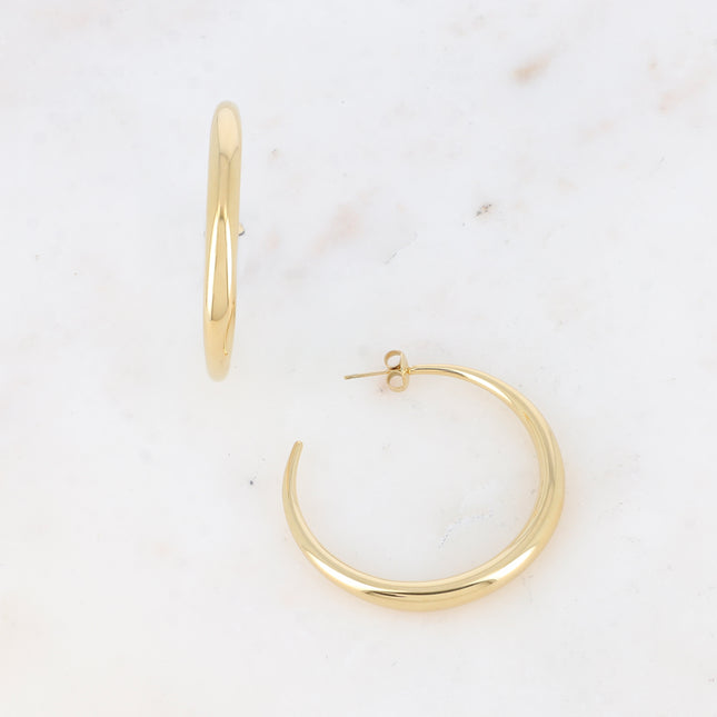 Creole earrings - crescent moon 45mm