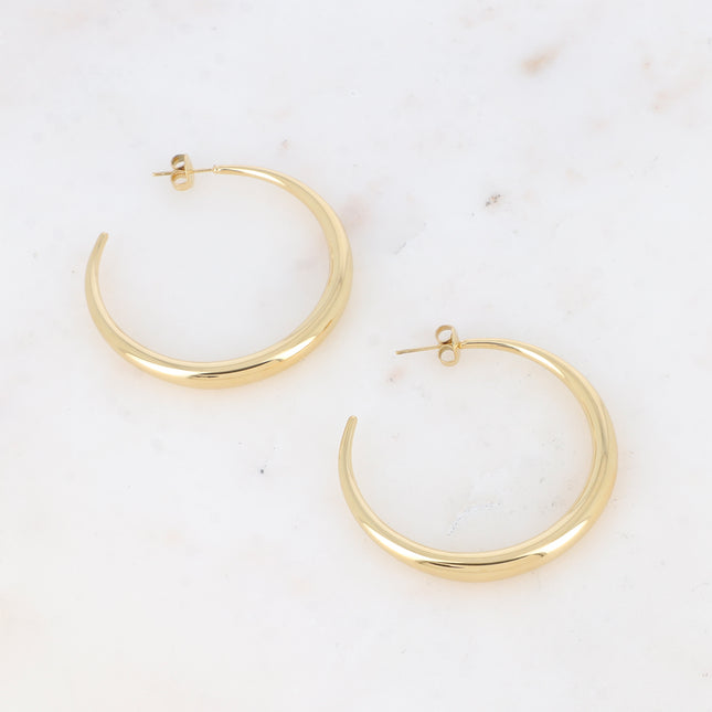 Creole earrings - crescent moon 45mm