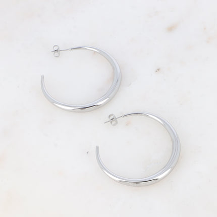 Creole earrings - crescent moon 45mm