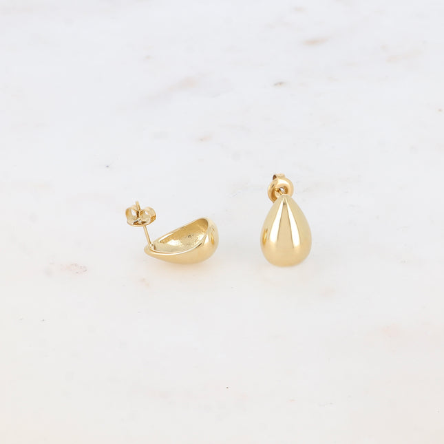Boucles puces - motif petite goutte lisse et bombé