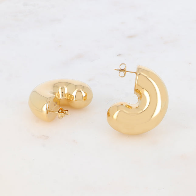 Hoop earrings - oval domed ring 26x35mm