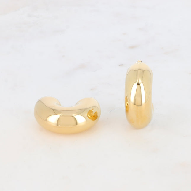 Hoop earrings - oval domed ring 26x35mm