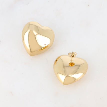 Boucles puces - gros coeur bombé, lisse 30mm