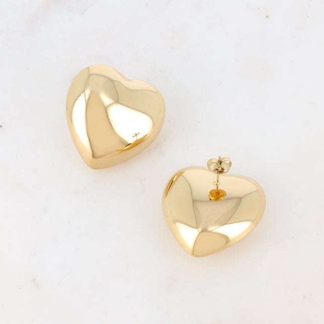Boucles puces - gros coeur bombé, lisse 30mm
