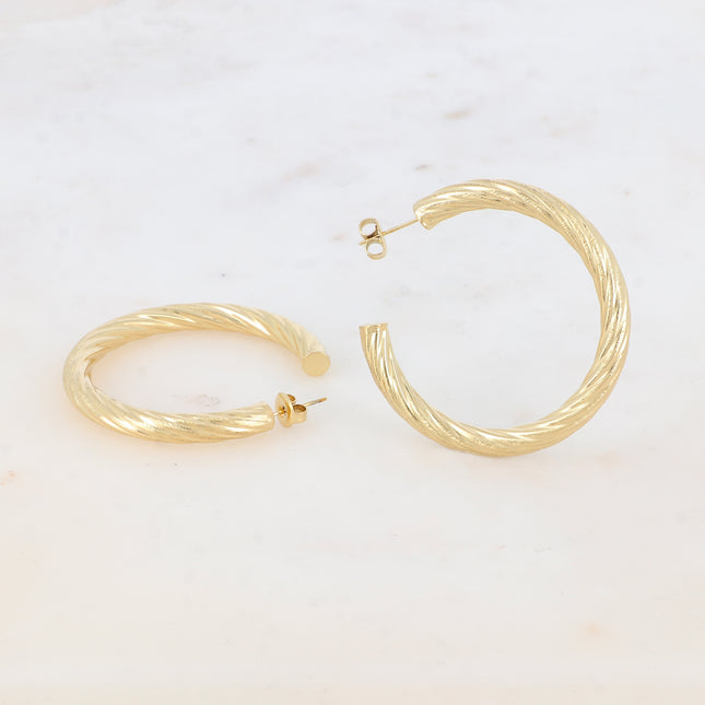 Hoop earrings - 45mm twisted ring
