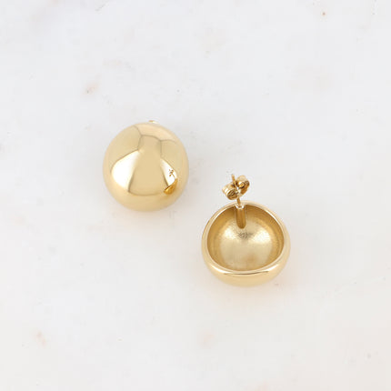 Boucles puces Sidia - rond bombé, lisse et miroir 20mm