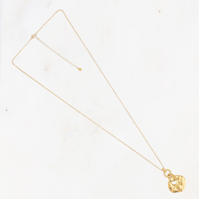Sautoir Edmée - pendentif carré martelé