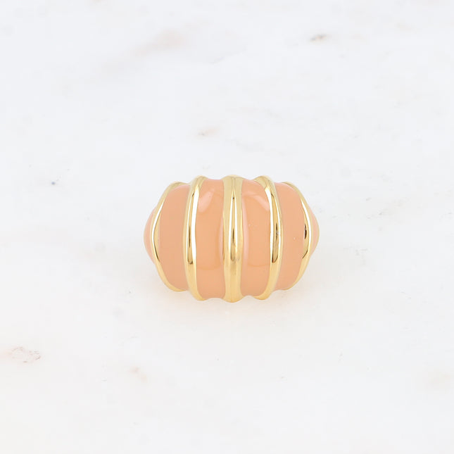 Romy Ring - two-tone shell-effect ring with enamel