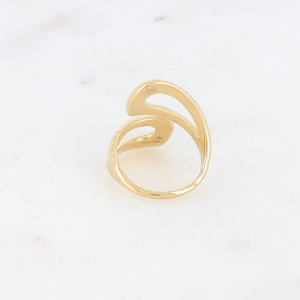 Bague ouverte Félia - formes ajourées, martelées et ajourées