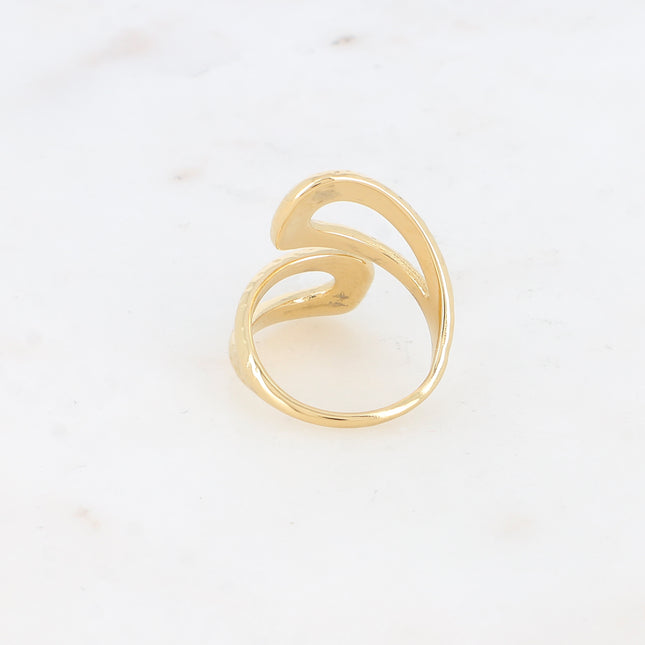 Bague ouverte Félia - formes ajourées, martelées et ajourées