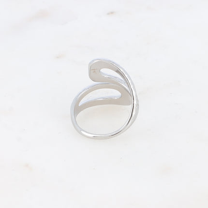 Bague ouverte Félia - formes ajourées, martelées et ajourées