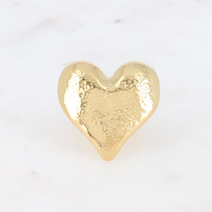 Bague - grand coeur martelé