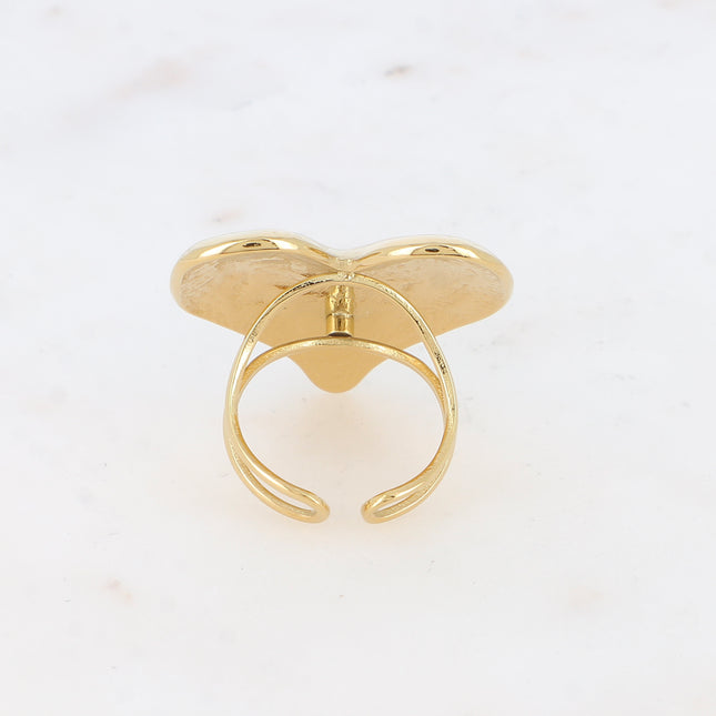 Bague - grand coeur martelé