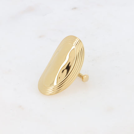 Bague - grand oval, contours striés