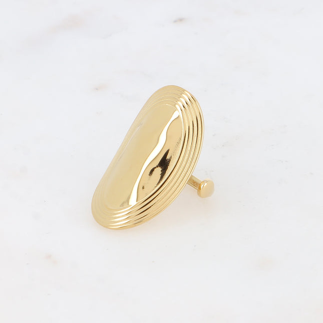 Bague - grand oval, contours striés