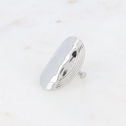 Bague - grand oval, contours striés