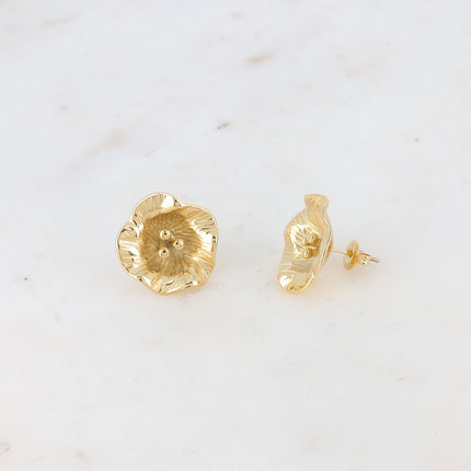 Boucles puces Solène - fleur texturée 20mm