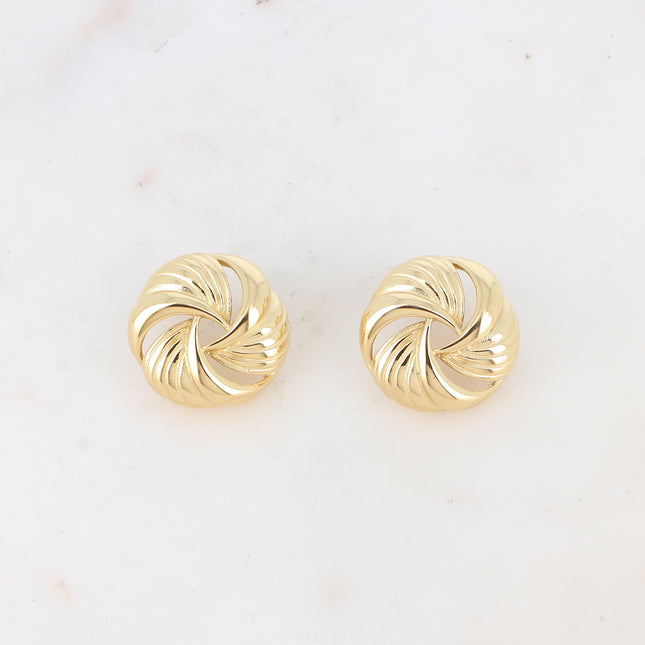 Boucles puces - pièce ronde tourbillon ajouré 24mm
