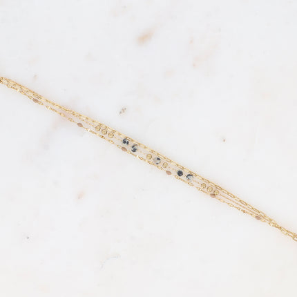 Bracelet 3 rangs avec pierres naturelles et émail