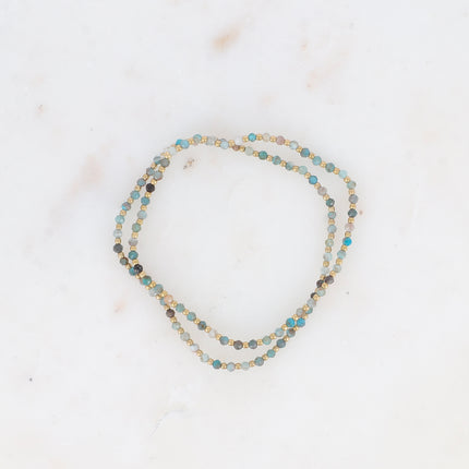 Lot de 2 bracelets élastiques - pierres naturelles