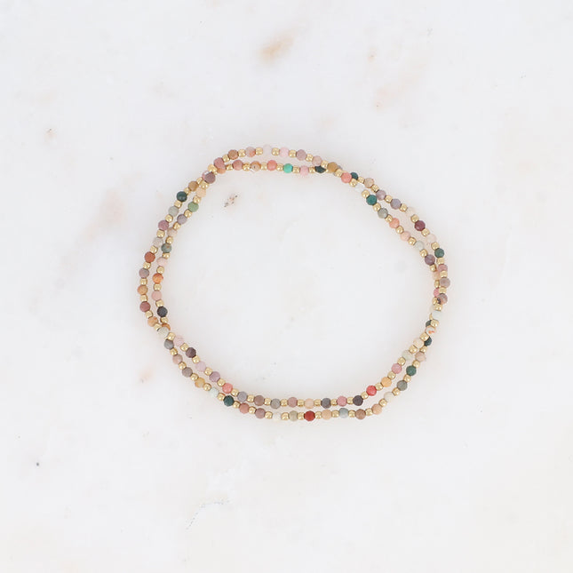 Lot de 2 bracelets élastiques - pierres naturelles
