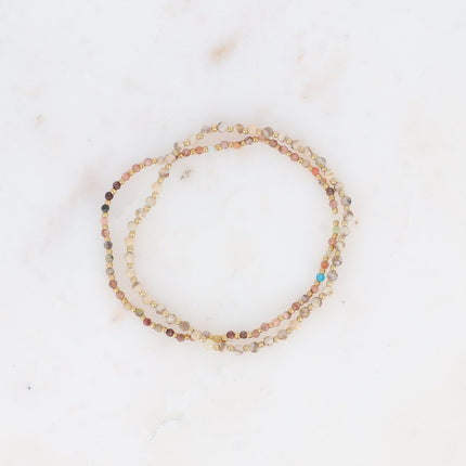 Lot de 2 bracelets élastiques - pierres naturelles