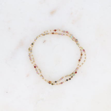 Lot de 2 bracelets élastiques - pierres naturelles