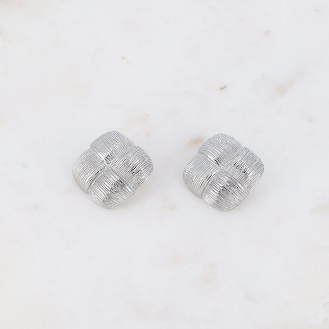 Boucles puces - carré effet damier texturé 31mm