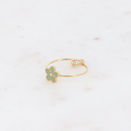 Bague fine - pendentif fleur en émail