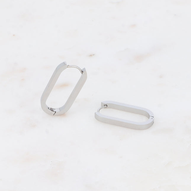 Hoop earrings - oval ring 14x22mm